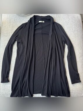The Row Black Draped Open Cardigan Knit Sweater Size L